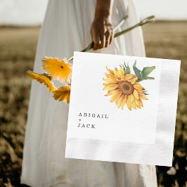 Servilleta De Papel Montado Boda de girasol personalizado