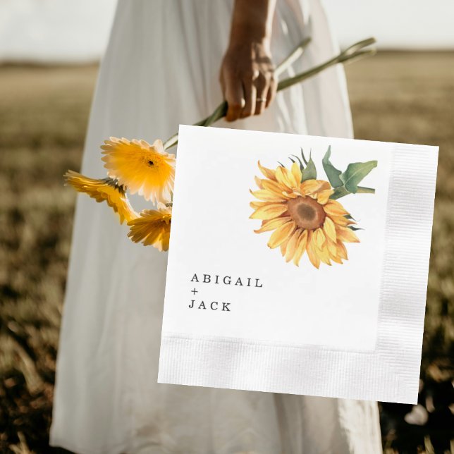 Servilleta De Papel Montado Boda de girasol personalizado (Subido por el creador)