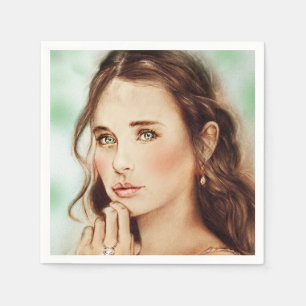 Servilleta De Papel Montaje de servilletas de una chica colorida - Dam