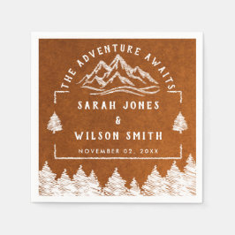 Servilleta De Papel Montaña Destino simple Boda mínimo