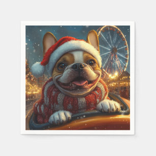 Servilleta De Papel Montaña Rusa de Perro Boxeador Navidad