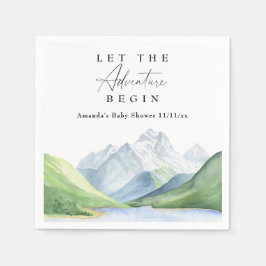Servilleta De Papel Montañas acuarelas - Que comience la aventura