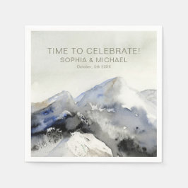 Servilleta De Papel Montañas acuáticas de plantilla de casamiento pers