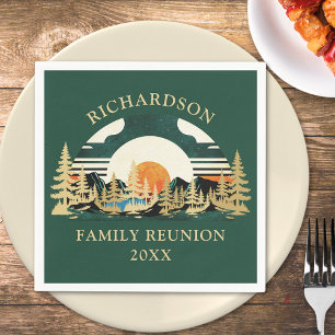 Servilleta De Papel Montañas del atardecer acampando Reunión de la Fam