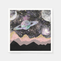 Montañas Espaciales Cielo Estrellado Galaxia Plane