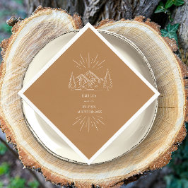 Servilleta De Papel Montañas Línea Art Goldenrod Boda