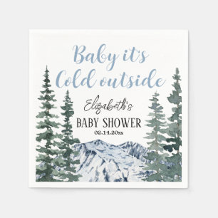Servilleta De Papel Montañas nevadas bebe hace frío afuera
