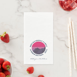 Servilleta De Papel Montañas Retro Sunset de la Familia de Verano