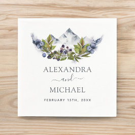 Servilleta De Papel Montañas Rústicas Selva acuarela moderna