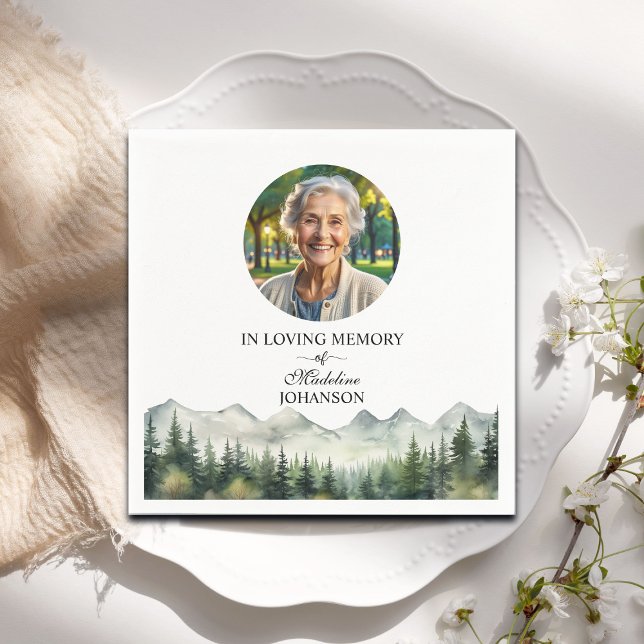 Servilleta De Papel Montañas y Árboles Celebración del funeral de la v (Subido por el creador)