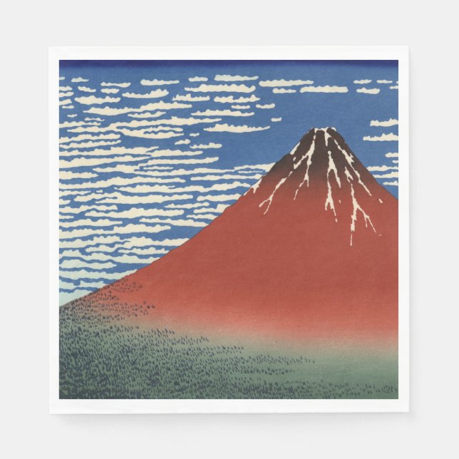 Servilleta De Papel Monte Fuji en clima transparente (Fuji rojo) (Hoku (Anverso)