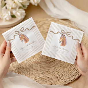 Servilleta De Papel Montura de caballo marrón neutral pony