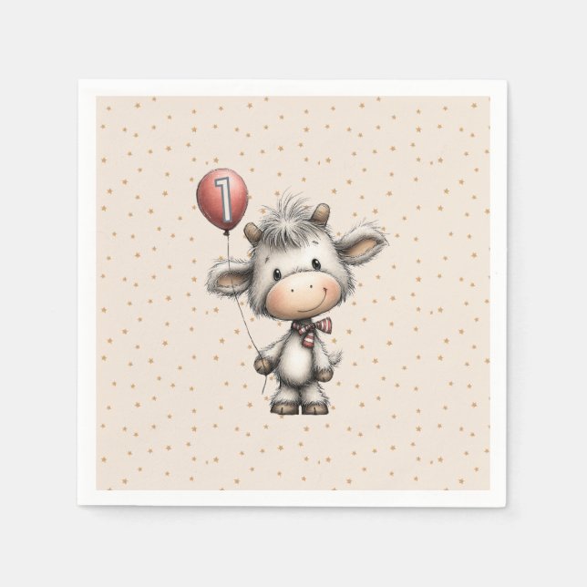 Servilleta De Papel Moo Magic: ¡Edición Cumpleaños Uno! (Anverso)