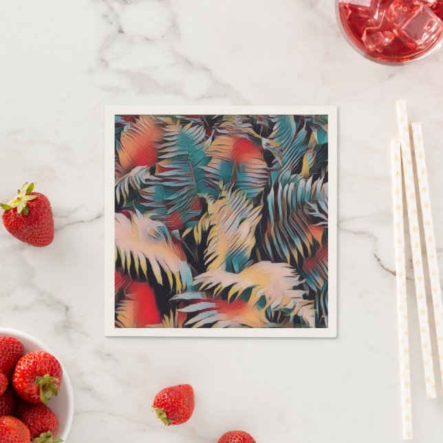 Servilleta De Papel Moody Blue Fern deja la descomposición botánica (In situ)