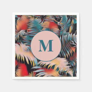 Servilleta De Papel Moody Blue Fern deja Monogramado Botánico