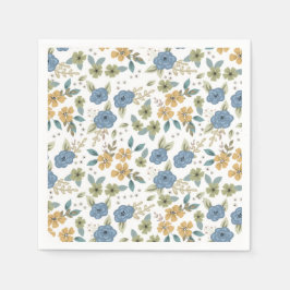 Servilleta De Papel Moody Blue Floral Fiesta Papel Napkin