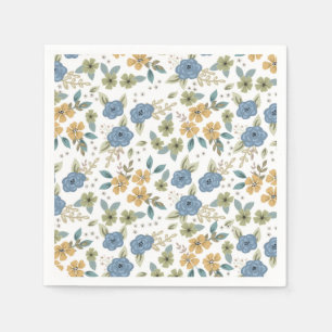 Servilleta De Papel Moody Blue Floral Fiesta Papel Napkin