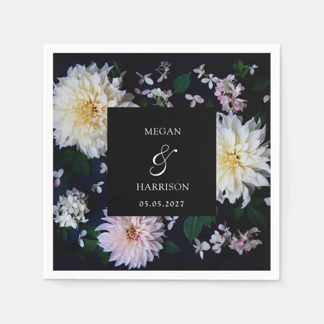 Servilleta De Papel Moody Dahlia Floral (Anverso)