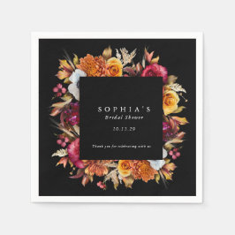 Servilleta De Papel Moody Fall Floral Romántica Ducha nupcial