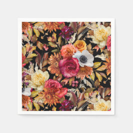 Servilleta De Papel Moody Fall Floral Romántica Ducha nupcial