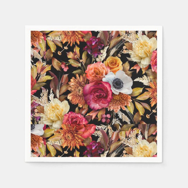 Servilleta De Papel Moody Fall Floral Romántica Ducha nupcial (Anverso)