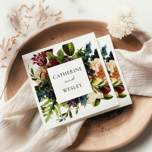 Servilleta De Papel Moody Floral Burgundy Boda