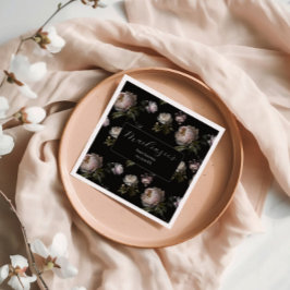 Servilleta De Papel Moody Peony Flowers Baby Shower 