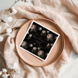 Servilleta De Papel Moody Peony Flowers Baby Shower 