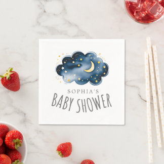 Servilleta De Papel Moon and Stars Baby Shower Napkins