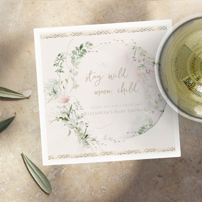 Servilleta De Papel Moon Child | Boho Hippie Baby Shower (Subido por el creador)