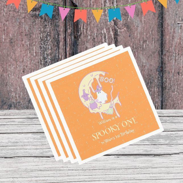 Servilleta De Papel Moon Cute Ghost Spooky One Halloween 1er cumpleaño (Subido por el creador)