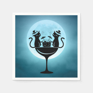 Servilleta De Papel Moon Have Cocktails Fiestas Gatos