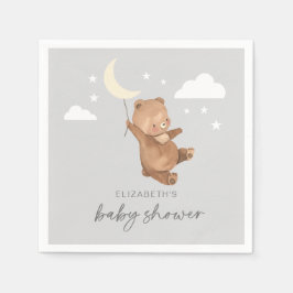 Servilleta De Papel Moon Stars Bear Baby Shower
