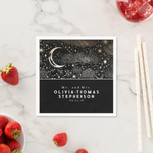 Servilleta De Papel Moon Stars Night Sky Mystical Romantic