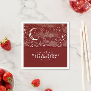 Servilleta De Papel Moon Stars Night Sky Mystical Romantic