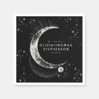 Moon Stars Night Sky Mystical Romantic Napkins