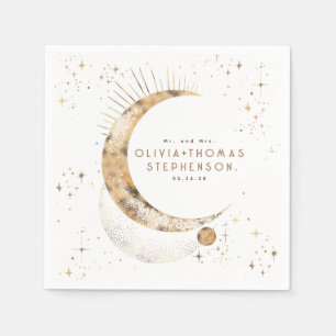 Servilleta De Papel Moon Stars Night Sky Mystical Romantic Napkins
