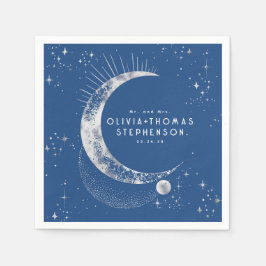 Servilleta De Papel Moon Stars Night Sky Mystical Romantic Napkins