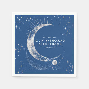 Servilleta De Papel Moon Stars Night Sky Mystical Romantic Napkins