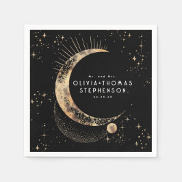Servilleta De Papel Moon Stars Night Sky Mystical Romantic Napkins