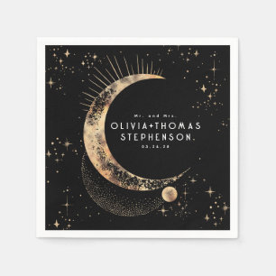 Servilleta De Papel Moon Stars Night Sky Mystical Romantic Napkins