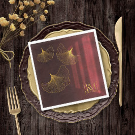 Servilleta De Papel Moonlight Romance Boda Burgundy ID881