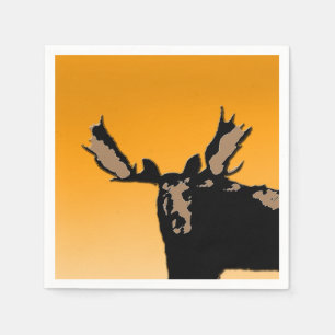 Servilleta De Papel Moose al atardecer - Original Wildlife Art
