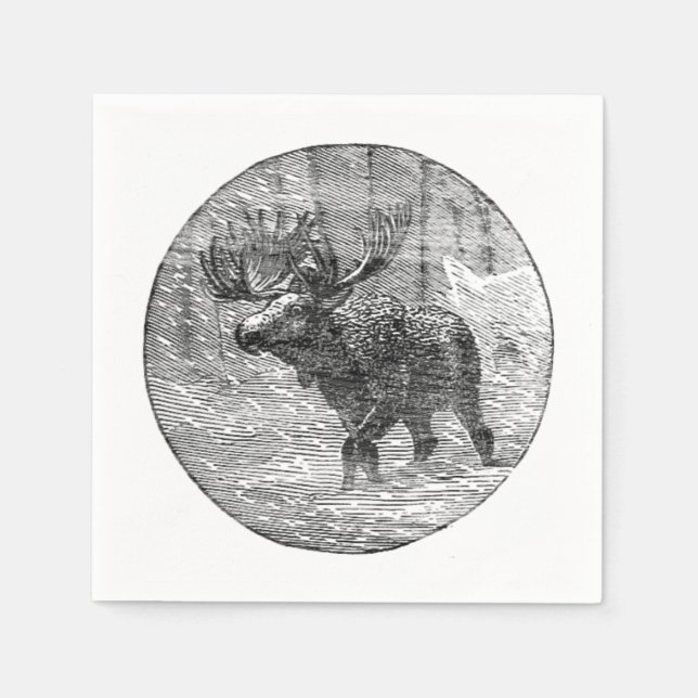 Servilleta De Papel Moose en Emblem de Nieve (Anverso)