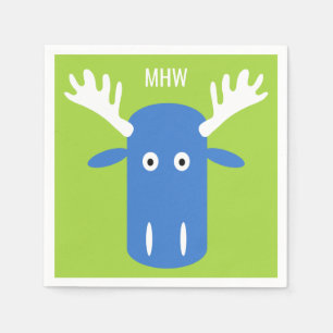 Servilleta De Papel Moose Head Pop Art personalizado monograma pañales