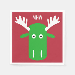 Servilleta De Papel Moose Head Pop Art personalizado monograma pañales