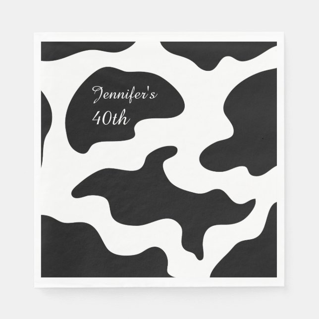 Servilleta De Papel Moosicians Cow Funny Birday Party (Anverso)