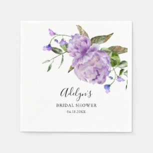 Servilleta De Papel Morado acuarela Floral Brigada