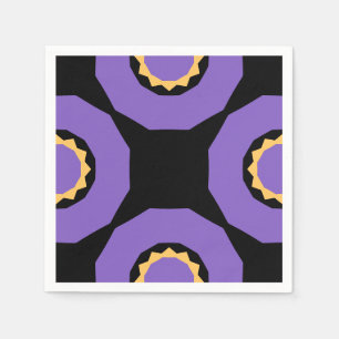 Servilleta De Papel Morado Amarillo Geo Negro