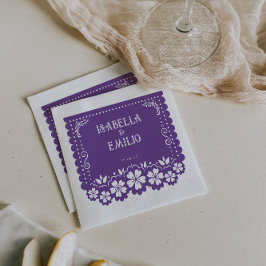 Servilleta De Papel Morado | Boda Papel Picado de México
